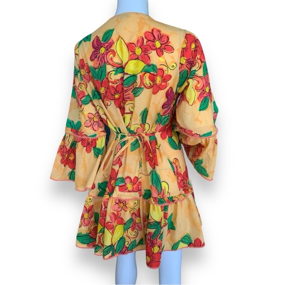 MODAPOSA COTTON TIE BACK DRESS WITH FLOUNCE SLEEVES. WOMEN’S SIZE MEDIUM - Picture 2 of 10